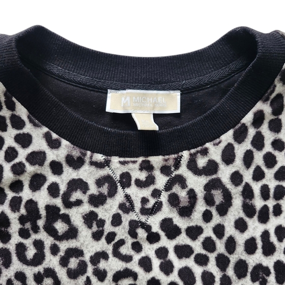 Michael Kors Leopard Print Sweater in Black and Gray - Picture 3 of 4